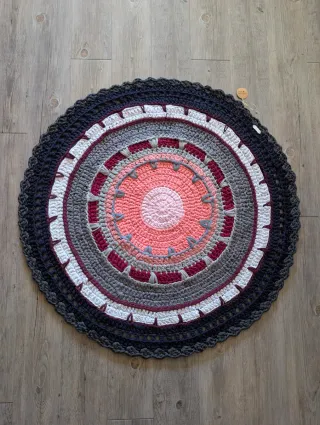 Alfombra ganchillo redonda 100cm