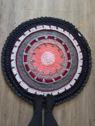 Alfombra ganchillo redonda 100cm