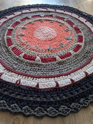 Alfombra ganchillo redonda 100cm