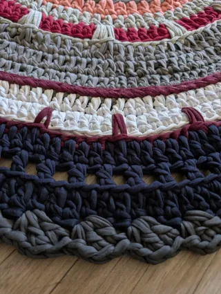 Alfombra ganchillo redonda 100cm