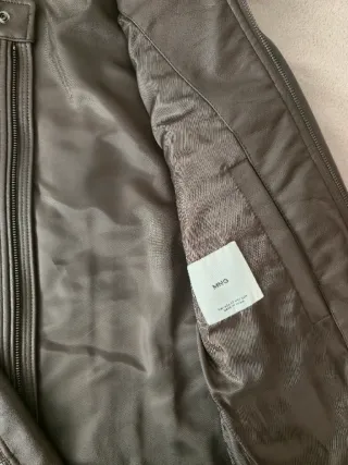 Cazadora efecto piel Mango marrón hombre