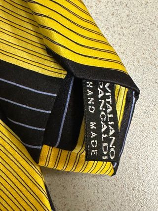 Corbata Vitaliano Pancaldi Rayas Negro/Amarillo