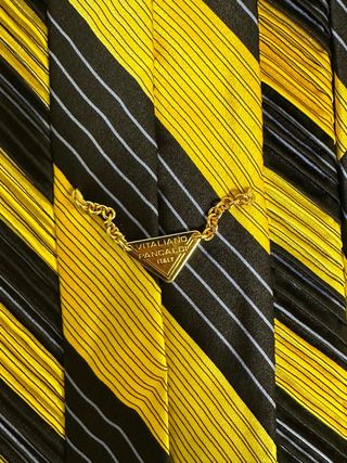 Corbata Vitaliano Pancaldi Rayas Negro/Amarillo