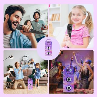 Máquina Karaoke Portátil Dynasonic con Micrófonos