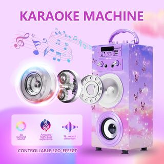 Máquina Karaoke Portátil Dynasonic con Micrófonos