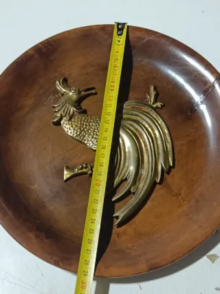 Lote 2 Platos Decorativos Gallo y Pájaro