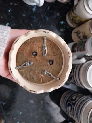 Jarra Cerveza Tapa Cerámica Metal