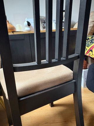 Conjunto de 4 sillas comedor negras y beige