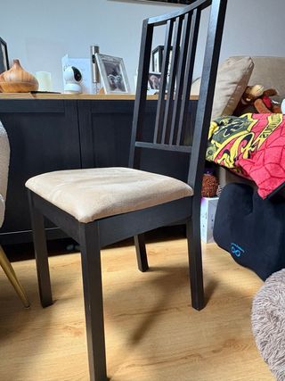 Conjunto de 4 sillas comedor negras y beige