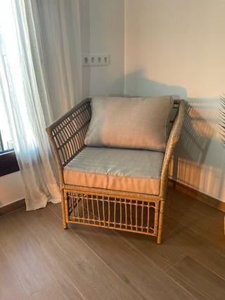 Butaca exterior beige y marrón