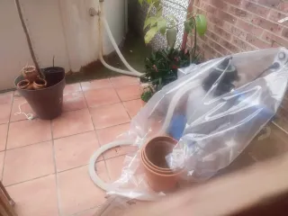 Juego de Macetas Cerámica Beige y Marrón 3 macetas