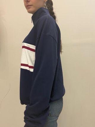 Sudadera azul marino con cremallera L