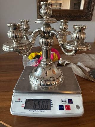 2 Candelabros Plata Maciza 925