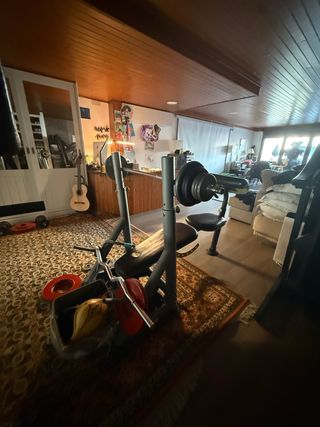 Máquina Gimnasio Multifunción + Cinta + Pesas