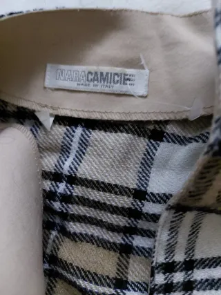 Camicia Viscosa Lana Beige/Nero Taglia S