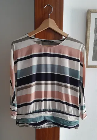 Camisa Zara Rayas Multicolor Talla XS