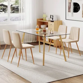Mesa Comedor Cristal y Madera