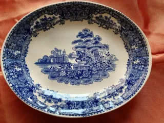 Travessa Oval Cerâmica Antiga Decorativa