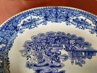 Travessa Oval Cerâmica Antiga Decorativa