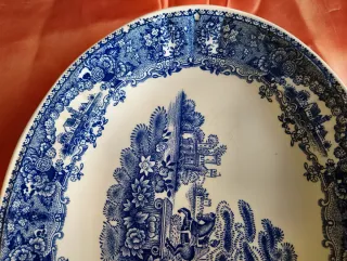 Travessa Oval Cerâmica Antiga Decorativa