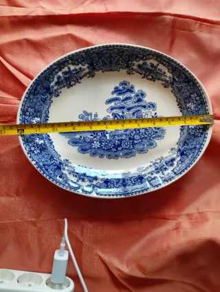 Travessa Oval Cerâmica Antiga Decorativa