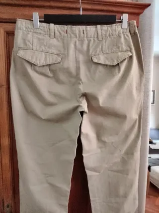 Pantalón beige algodón ZARA Talla XL
