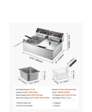 Freidora Doble Industrial Acero Inoxidable