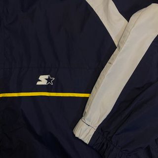 Chaqueta Starter Azul y Blanca con Detalles Amaril