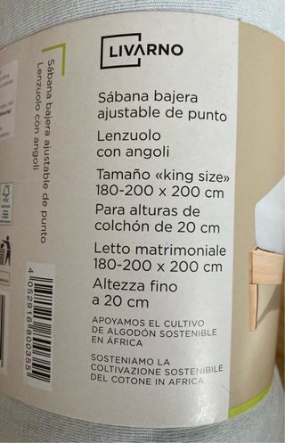 Sábanas bajeras 100% algodón (king size)