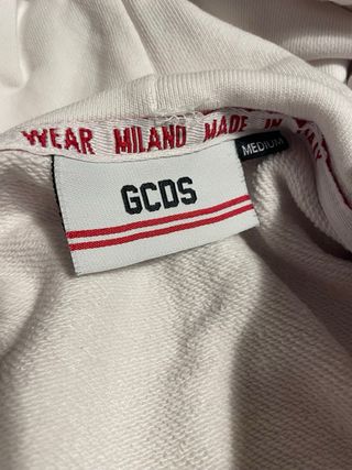 Felpa GCDS originale bianca con logo grande