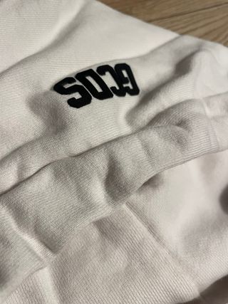 Felpa GCDS originale bianca con logo grande