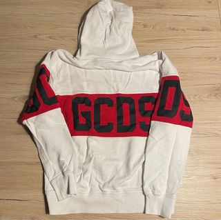 Felpa GCDS originale bianca con logo grande