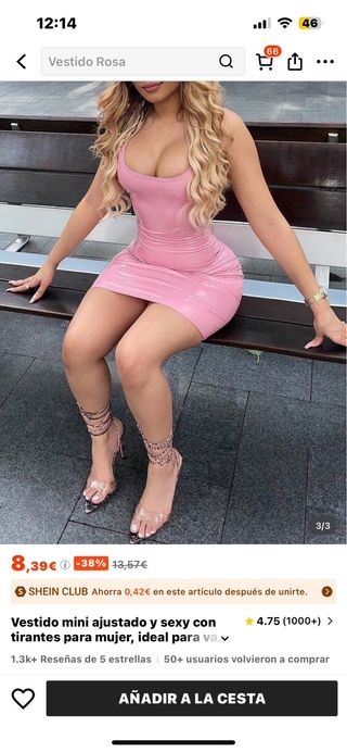 Vestido mini ajustado SHEIN rosa