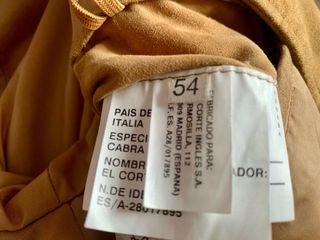 Cazadora Piel cabra Corte Inglés Diseño Italiano