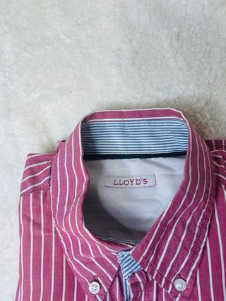 Camisa Lloyd's Hombre Rayas Granate y Blanco