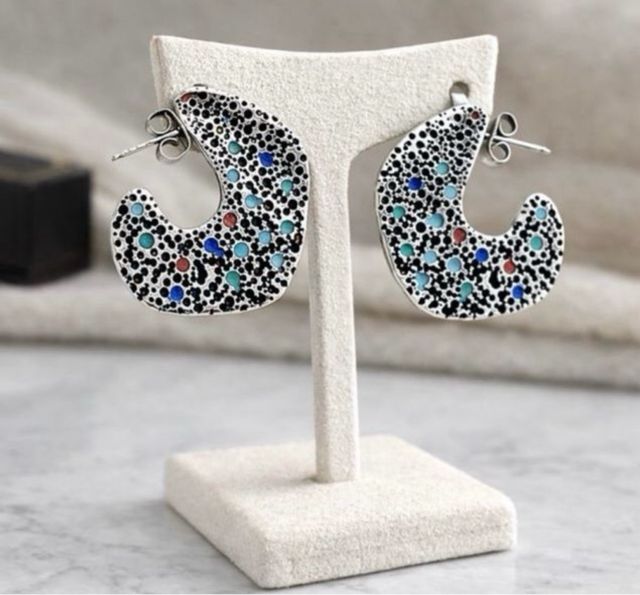 Pendientes nuevos bañados en plata diseño original