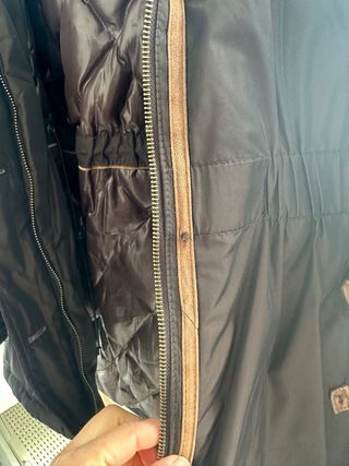 Abrigo Massimo Dutti Negro Marrón Talla S