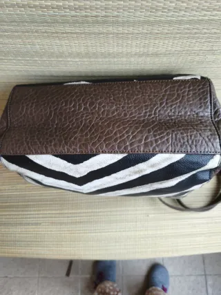 Borsetta ecopelle marrone stampa animalier