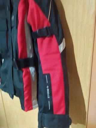 Cazadora Motorista Held Negra y Roja