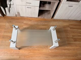 Mesa de centro cristal y metal