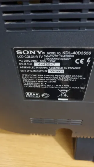 TV Sony Bravía LCD 40 Negra