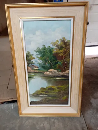 Cuadro paisaje pintado al óleo