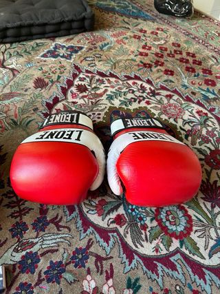 Guantes Boxeo Leone Rojos Piel de Bufalo