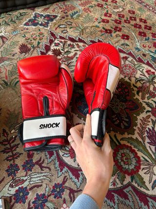 Guantes Boxeo Leone Rojos Piel de Bufalo