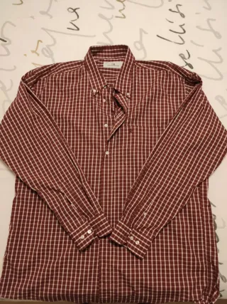 Camisa CH Hombre Cuadros Rojo y Blanco