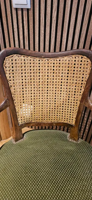 2 Sillones Antiguos Madera y Rattan