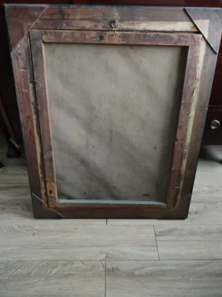 antiguo cuadro xix oléo santa teresa iglesias