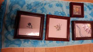 Lote Antiguo Azulejos Enmarcados Siglo XIX