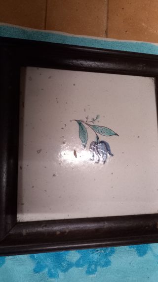 Lote Antiguo Azulejos Enmarcados Siglo XIX