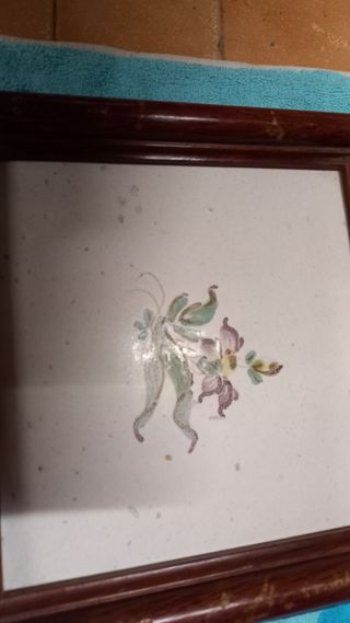 Lote Antiguo Azulejos Enmarcados Siglo XIX